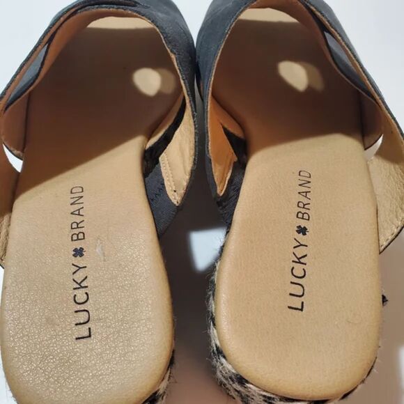 Lucky Brand / Genzy Platform Espadrille Wedge Sandals in Black / Size 8.5 - Picture 13 of 15